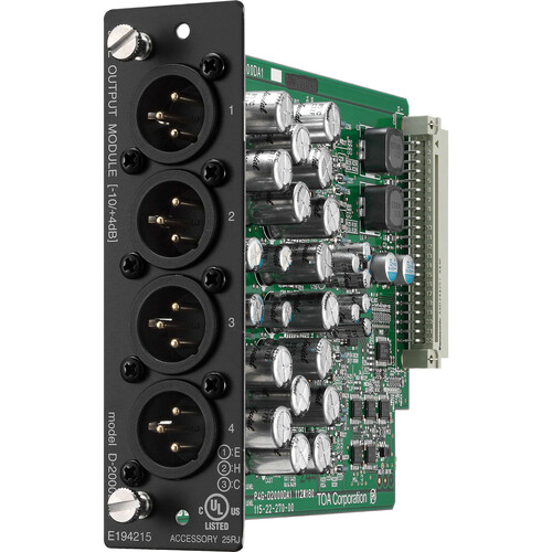 Toa Electronics D-2000DA1 4-Channel XLR D/A Output Module for D-2008SP