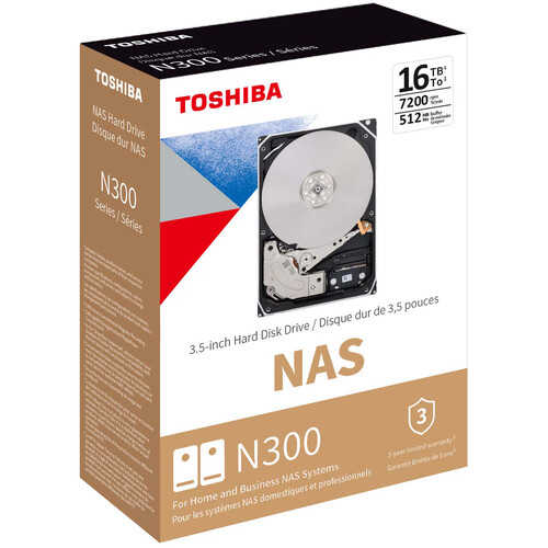 Toshiba 16TB N300 7200 rpm SATA III 3.5" Internal NAS HDD