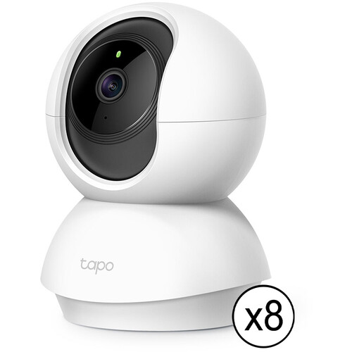 TP-Link Tapo C210 3MP Pan & Tilt Indoor Wi-Fi Security Camera with Night Vision (8-Pack)