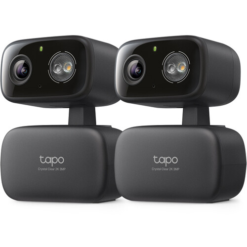 TP-Link Tapo C217 2K Outdoor Pan & Tilt Wi-Fi Security Camera with Night Vision & Spotlights (Black, 4-Pack)