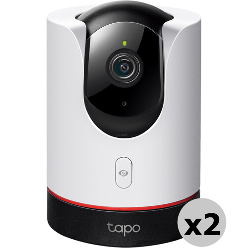 TP-Link Tapo C225 V2 4MP Pan & Tilt Indoor Wi-Fi Security Camera with Night Vision (2-Pack)