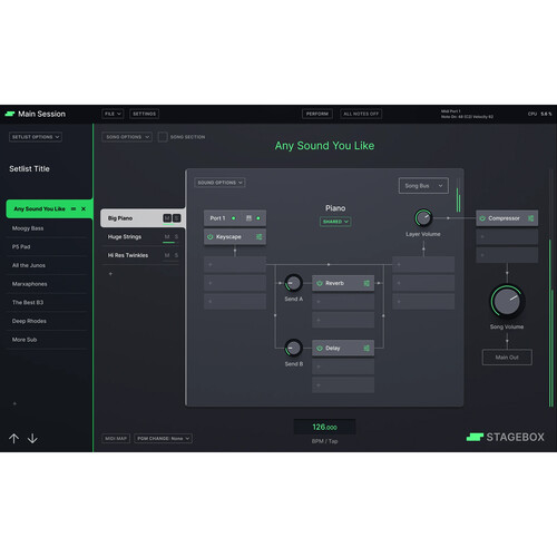 tracktion StageBox Plug-In Host for Live Keyboard Performance
