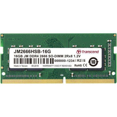 Transcend 16GB JetRam DDR4 2666 MHz CL19 SO-DIMM JM2666HSB-16G