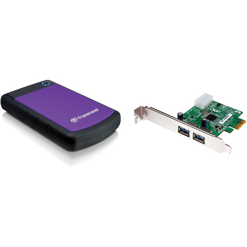 Transcend 1TB StoreJet 25H3P External Hard Drive Kit with USB 3.0 PCIe Expansion Card