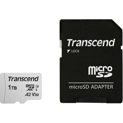 Transcend 1TB 300S UHS-I microSDXC Memory Card with SD Adapter