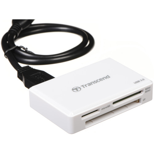Transcend USB 3.0 Multi Card Reader RDF8 (White) TS-RDF8W B&H