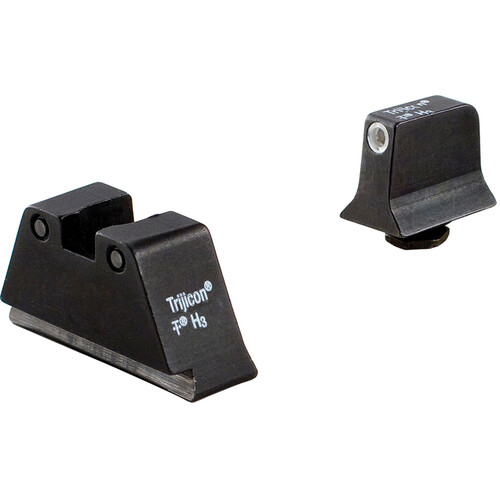 Trijicon Bright & Tough Night Sight for Glock 20/21/29/30/36/41/S/SF (White Front/Black Rear, Green Lamps) (Black Rear, White Front Outlines)