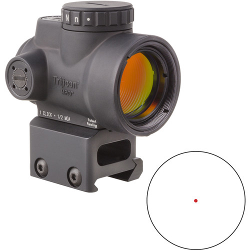 Trijicon 1x25 MRO Reflex Sight (2 MOA Red Dot Reticle, Full Co-Witness Picatinny Mount)