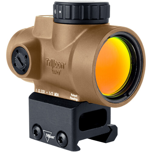 Trijicon 1x25 MRO SD Green Dot Reflex Sight (Full Co-Witness Picatinny Mount, Coyote Brown)