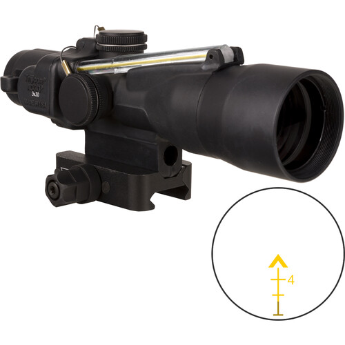 Trijicon 3x30 ACOG Riflescope, Dual Illuminated (Amber Chevron .223 62 gr. Ballistic Reticle)