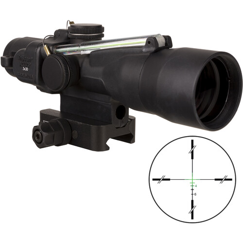 Trijicon 3x30 ACOG Riflescope, Dual Illuminated (Green Crosshair .223 69 gr. Remington Ballistic Reticle)