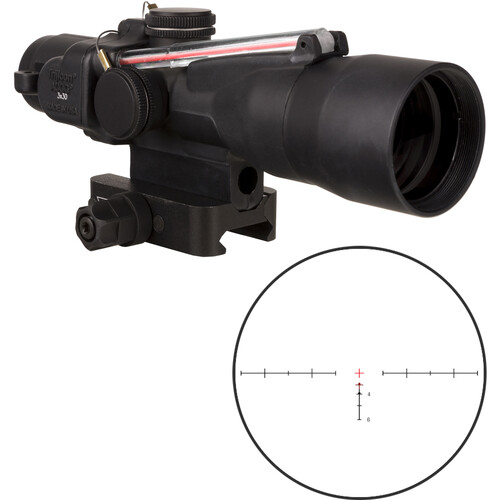 Trijicon 3x30 ACOG Riflescope, Dual Illuminated (Red Crosshair 300BLK 115 220 gr. Ballistic Reticle)