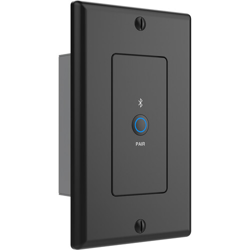 Turtle AV Dante Bluetooth Wall Plate for US 1-Gang Wall Boxes (Black)