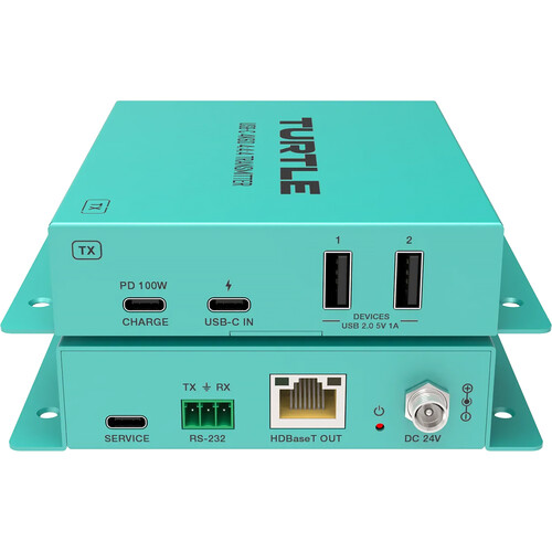 Turtle AV USB-C 4K60 Video and USB 2.0 Extender Kit (6-Pack)