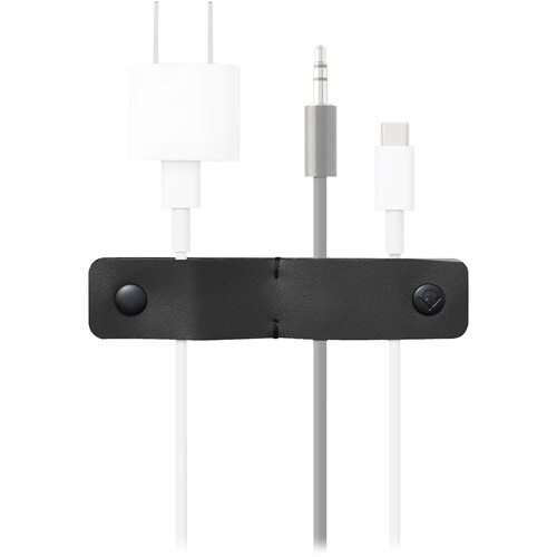Twelve South SurfaceSnap Leather Cord Organizer/Cable Manager (3-Pack, Black)