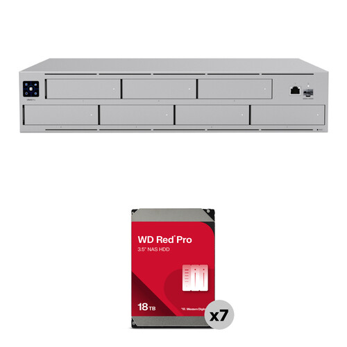 Ubiquiti 126TB UNAS Pro 7-Bay NAS Enclosure Kit with WD Red Pro Drives (7 x 18TB)