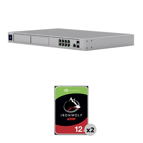 Ubiquiti 24TB UniFi Dream Machine Pro Max & IronWolf Drive Kit (2 x 12TB)
