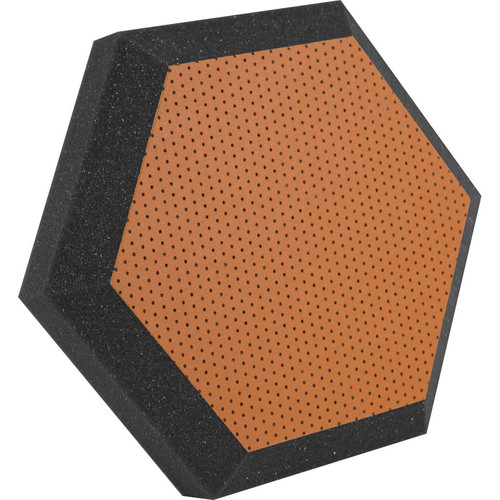 Ultimate Acoustics UA-HX-12OR Hex Series Hexagon Foam Wall Panel 12" Charcoal (Pair, Orange Vinyl)