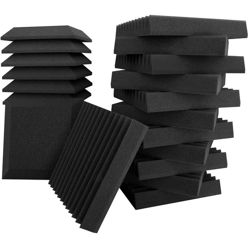 Ultimate Acoustics Studio Bundle II Acoustic Foam Bevels and Wedges (24 Pieces)