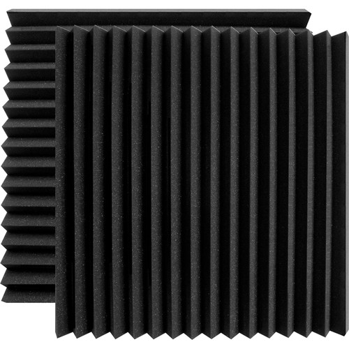 Ultimate Acoustics 24 x 24 x 2" Wedge-Style Acoustic Panels (Charcoal, Pair)