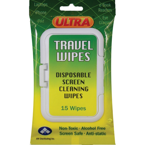 ULTRA SCREEN CLEANER UWT-15 Ultra Screen Multipurpose Travel Wipes (White, 15-Pack)