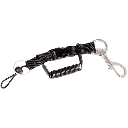 Ultralight Camera Lanyard with Spring Coil and HD Quick Release Buckle (Black)