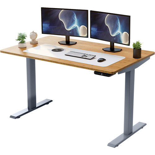 Uncaged Ergonomics Rise Up Electric Adjustable Height Standing Desk (48 x 30", Natural Bamboo)