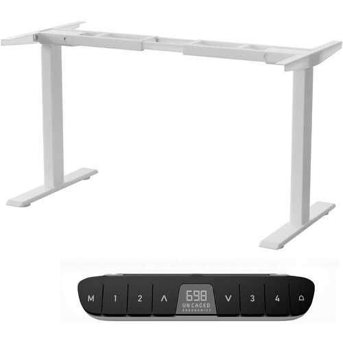Uncaged Ergonomics Electric Adjustable-Height Standing Desk Frame (White)