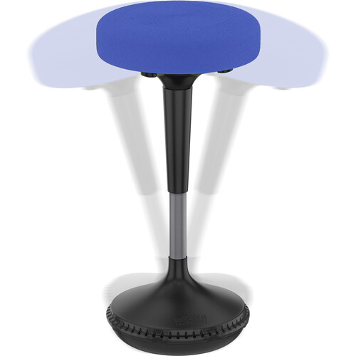 Uncaged Ergonomics Wobble Stool with Round Seat (Blue Fabric)