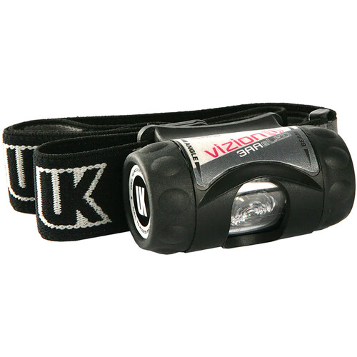 Underwater Kinetics 3AAA Vizion I Intrinsically Safe Headlamp with Woven Headband (Black)