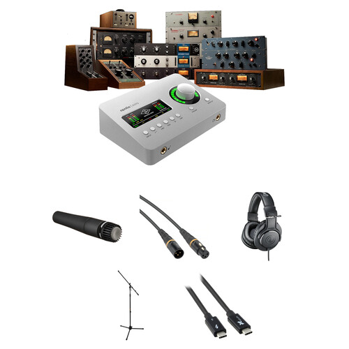 Universal Audio Apollo Solo Heritage Edition Desktop 2x4 USB-C Audio Interface with Guitar Recording Kit
