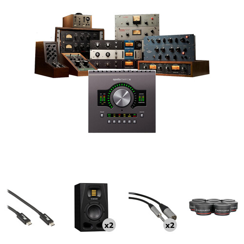 Universal Audio Apollo Twin X QUAD Heritage Edition Audio Interface Kit with Adam A4V Studio Monitors