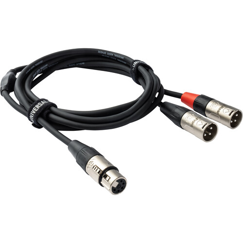 Universal Audio 5-Pin XLR Female to Dual 3-Pin XLR Male Breakout Cable (10', Black)