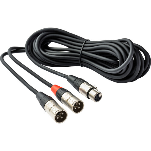Universal Audio 5-Pin XLR Female to Dual 3-Pin XLR Male Breakout Cable (25', Black)