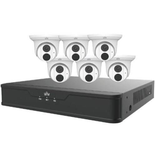 Uniview Dual Light 8-Channel Surveillance Kit with 6 x  4MP Turret Domes