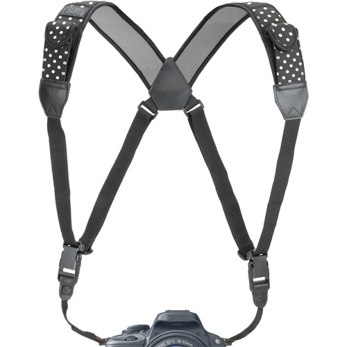 USA GEAR TrueSHOT Camera Chest Harness Strap (Polka Dot)