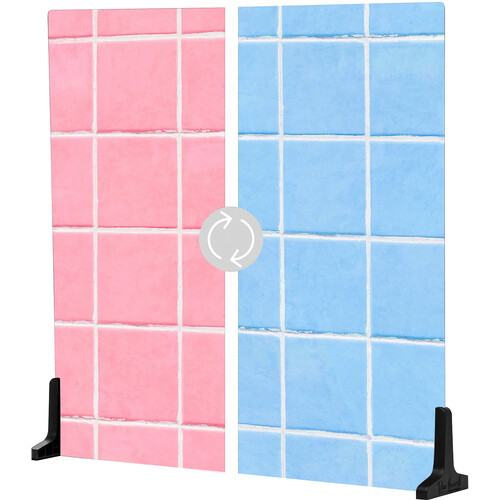 V-FLAT WORLD Duo-Board Double-Sided Background (Retro Tile Pink / Retro Tile Blue, 24 x 24")