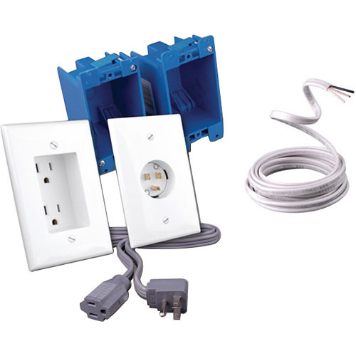 Vanco Rapid Link Power In-Wall Installation Kit (Black Wall Plates)