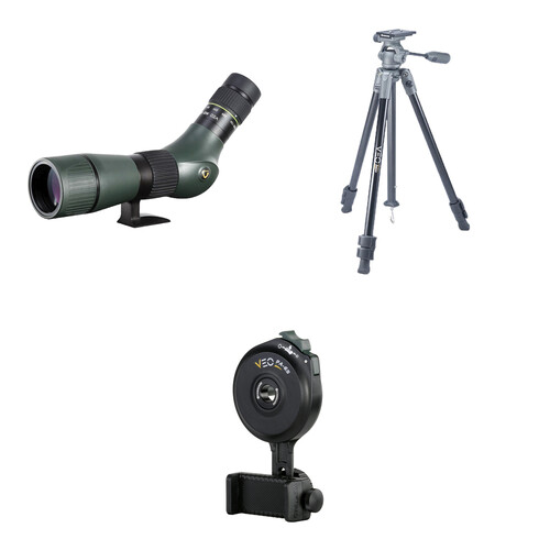 Vanguard 15-45x60 VEO HD Spotting Scope Digiscoping Kit (Angled Viewing)