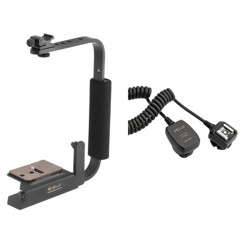 Vello Speedy Camera Rotating Flash Bracket & 3' TTL Flash Cord for Nikon Kit