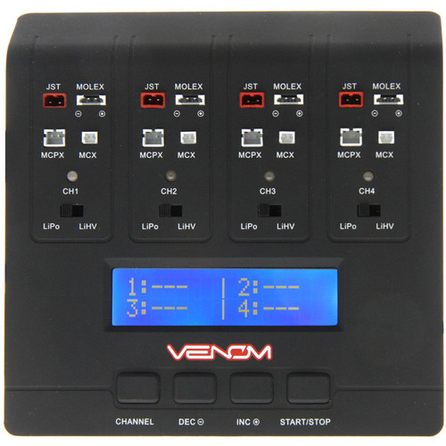 Venom Group Pro Quad Micro 1S 4-Channel AC/DC LiPo & LiHV Battery Charger