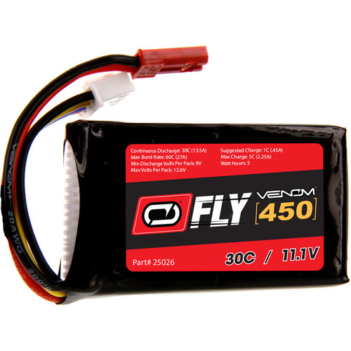 VENOM専用 Venom Group Fly 30C 3S 450mAh 11.1V LiPo Battery with JST 25026
