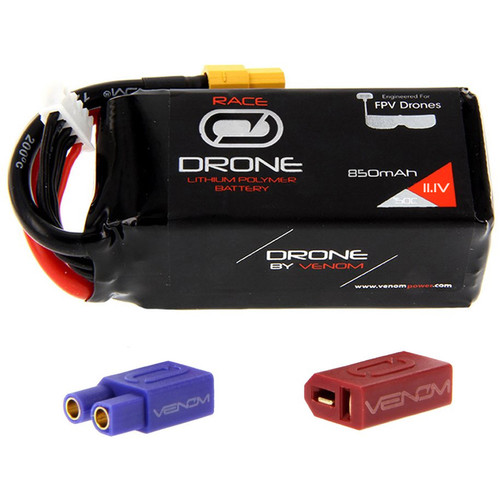 Venom Group 50C 850mAh 3S 11.1V FPV Drone Racing LiPo Battery (XT60 / EC3 / Deans)