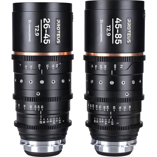 Venus Optics Laowa Proteus 2x S35 Anamorphic T2.9 2-Lens Kit (ARRI PL, Feet, Amber Flare)