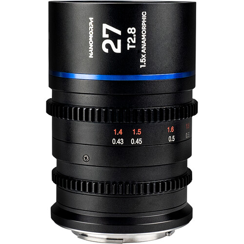 Venus Optics Laowa Nanomorph 27mm T2.8 1.5x S35 Anamorphic Lens (FUJIFILM X, Blue Flare)