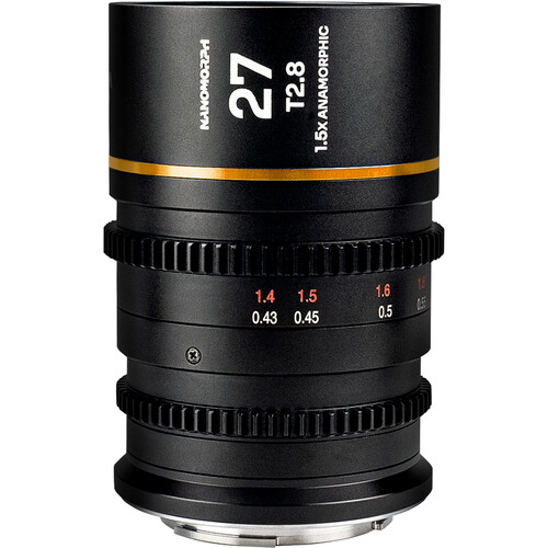 Venus Optics Laowa Nanomorph 27mm T2.8 1.5x S35 Anamorphic Lens (Canon RF, Amber Flare)