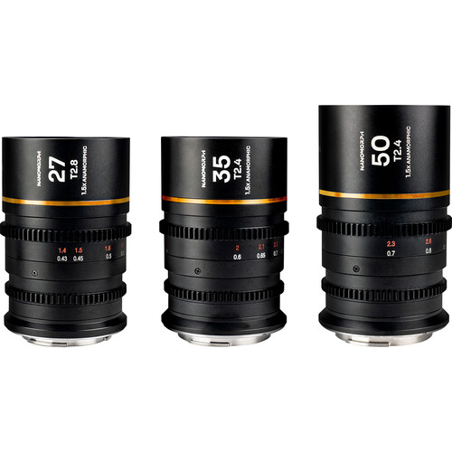 Venus Optics Laowa Nanomorph S35 Anamorphic Prime 3-Lens Bundle (FUJIFILM X, Amber Flare)