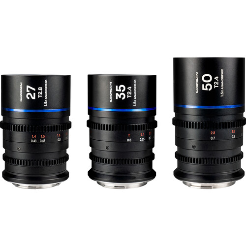 Venus Optics Laowa Nanomorph S35 Anamorphic Prime 3-Lens Bundle (Leica L, Blue Flare)