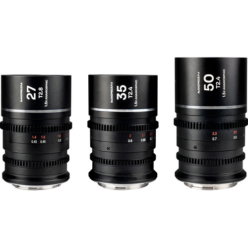 Venus Optics Laowa Nanomorph S35 Anamorphic Prime 3-Lens Bundle (Leica L, Silver Flare)