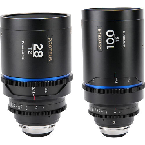 Venus Optics Laowa Proteus 2x Anamorphic 28 & 100mm T2 Lens Bundle (PL/EF, Meters, Blue Flare)